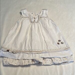 Sweet White Baby Dress with Floral Details from Catimini